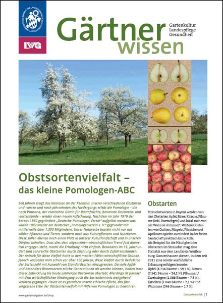 Gärtner wissen "Obstsortenvielfalt das kleine PomologenABC